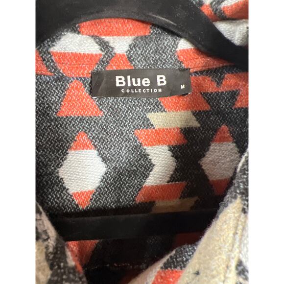 Aztec Western Printed Button-Down Oversized Flannel Shacket Jacket - Picture 4 of 8